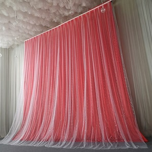 Benutzerdefinierte jede Größe Rot Hintergrund, Mond Sterne Tüll Hintergrund Vorhang, Hochzeit Hintergrund, Chiffon Hintergrund, Baby-Dusche-Party Fotografie Hintergrund