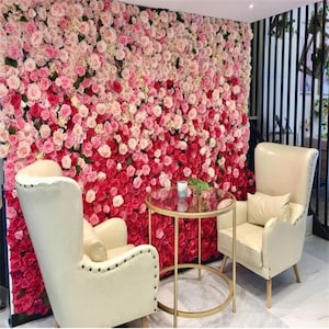 Red&Pink Rose Flower wall Backdrop 3-D Artificial Flower Panels for Wedding Home Shop Party Decor Photography Background Floral wall Decor