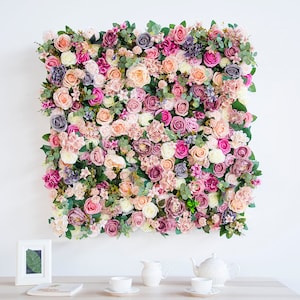 Champagne Blush Flower wall 3D Artificial Green Plant Wall Panels for Wedding Anniversary Party Beauty Salon baby shower Home Decor backdrop