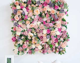 Champagne Blush Flower wall 3D Artificial Green Plant Wall Panels for Wedding Anniversary Party Beauty Salon baby shower Home Decor backdrop