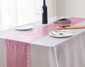 Pink Sequin Table Runners,Pink Glitter Table Runner Princess Party Supplies,Fabric Table Runner for Wedding Birthday Party Baby Shower Decor