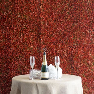 Red Fortune Grass Panels Wall for Wedding Simulation Birthday Party Baby shower Decor Photography backdrop,Artificial green plant wall decor