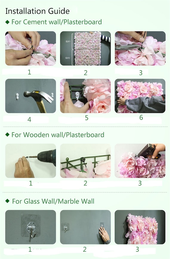 Custom Flower Wall Decor Pink 3D Artificial Flower Wall Panels
