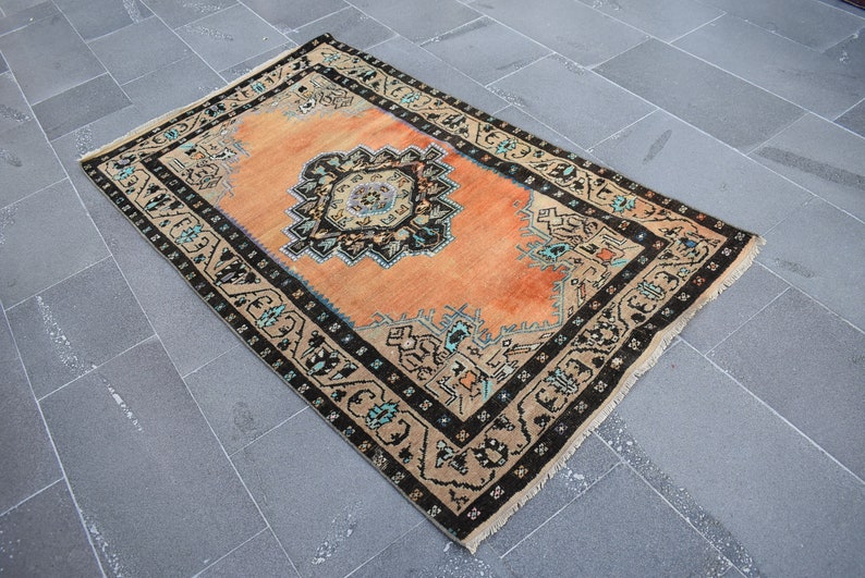Bohemian rug, Vintage large rug, Turkish rug, Livingroom rug, 3.2 x 5.6 ft, Anatolian rug, Decorative rug, Wool rug, Kitchen rug, RLO1149 image 2