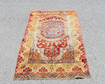 Turkish rug, Area rug, Vintage rug, Wool rug, Turkey rug, 3.3 x 4.9 ft Handmade rug, Boho rug, Frontdoor rug, Tribal rug, Small rug RL8768