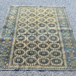 turkish rug, vintage rug, oushak rug, small area rug Free Shipping  boho decor rug, floor rug, doormat rug , rugs 3.8 x 4.9 ft RL8544