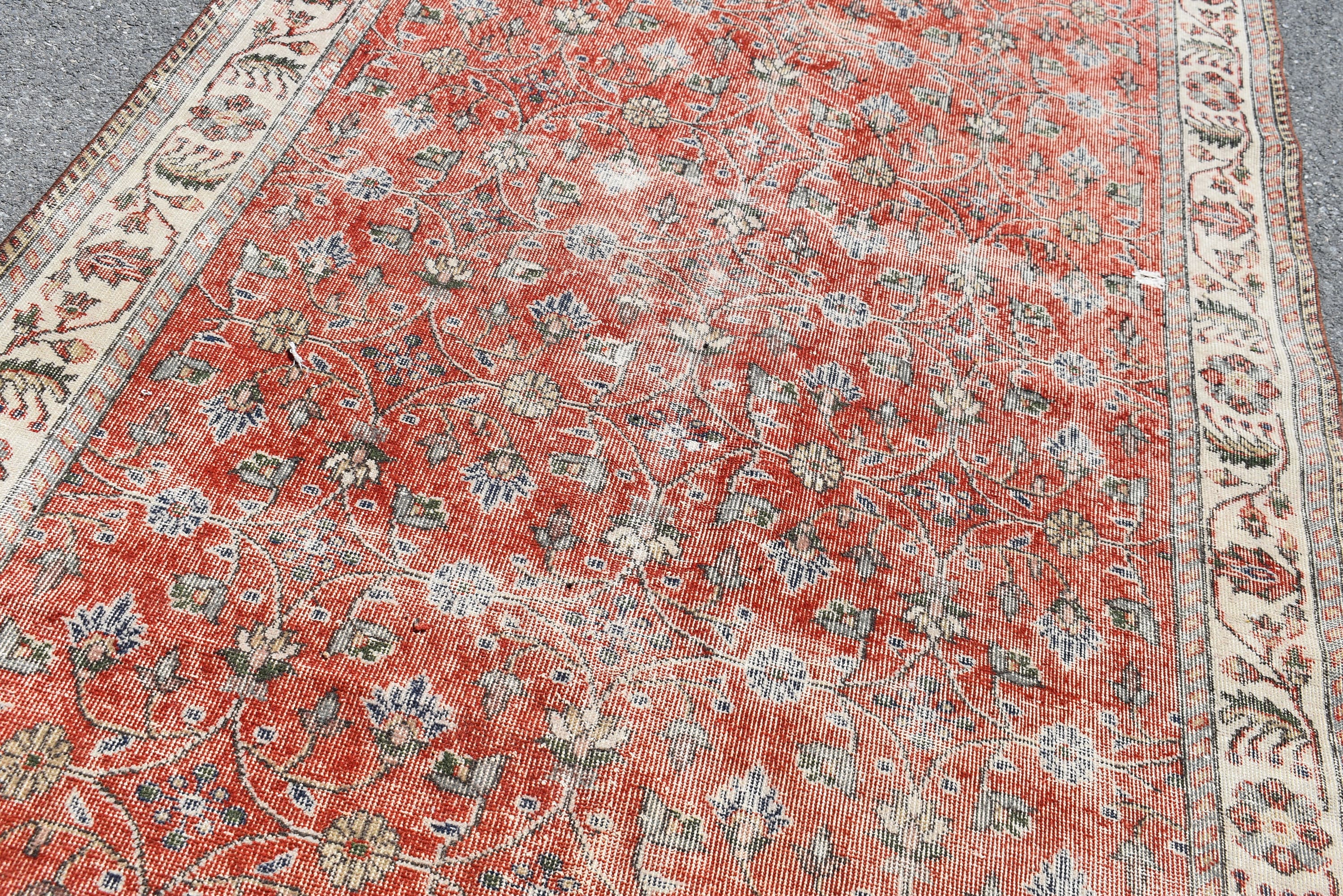 Vintage Red Floral Rug Turkish Rug Handmade Rug Large Rug - Etsy