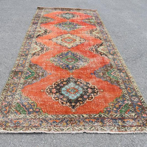 boho decor rug , turkish rug , runner rug , vintage rug , 4.7 x 12.5 ft Free Shipping hallway rug , bohemian rug , entry rug , rugs RLO0072