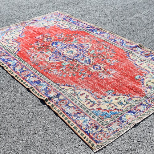 Area rug, Turkish rug, Vintage rug, Handmade rug, Home decor, Oriental rug, Rustic decor, Bedroom rug, shops Kitchen decor, 4.9 x 8.3 Ft RL6229