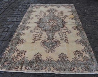 Turkish rug, Vintage rug, Handmade Large rug  5.6 x 9.6 ft  Oriental rug, Bohemian rug, Anatolian rug, Boho decor, Oushak rug, Carpet RL4746