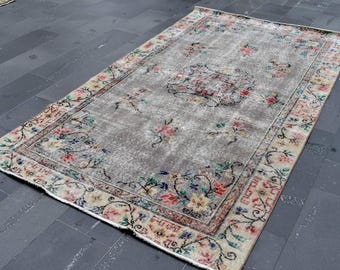 Alfombra de lana natural, alfombra vintage, alfombra turca, envío gratis, alfombra anatolia de 1,5 x 2,7 m, alfombra oushak, alfombra de área, alfombra decorativa, alfombras RL9422
