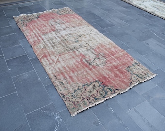 Alfombra de pasillo, alfombra turca, alfombra vintage, alfombra hecha a mano, alfombra de lana, alfombra de pasillo, alfombra naranja, alfombra bohemia, alfombra, 1,2 x 2,7 m RL4242
