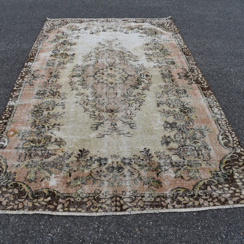 Oversize shops rug, Turkish rug, Vintage rug, Handmade rug, Oriental rug, Livingroom decor, Bohemian rug, Carpet, Home decor, 5.5 x 9.2 ft RL4968