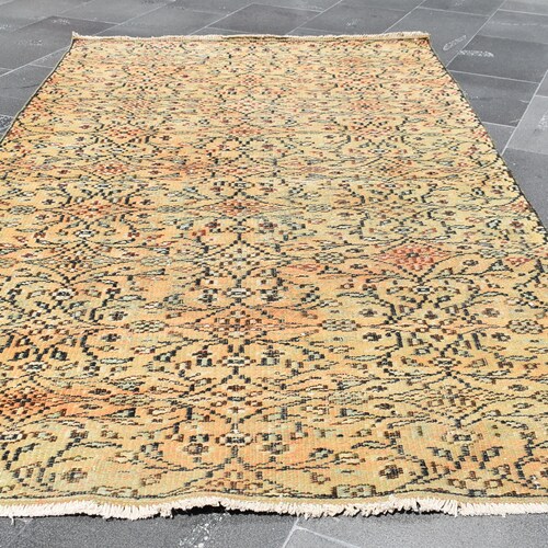 Turkish rug, Tribal shops rug, Handmade rug, Vintage rug, Home decor, Oriental rug, Rustic decor, Bedroom rug, Kitchen rug, 4.1 x 7.0 ft RLO0561