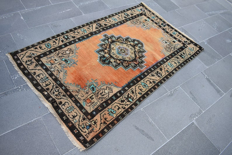 Bohemian rug, Vintage large rug, Turkish rug, Livingroom rug, 3.2 x 5.6 ft, Anatolian rug, Decorative rug, Wool rug, Kitchen rug, RLO1149 image 1