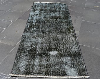 Turkish vintage rug, Overdyed rug, Handmade rug, Runner rug, Oriental rug, Rustic decor, Bedroom rug, Kitchen decor, 2.1 x 5.6 Ft RLO1452