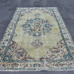 Turkish area rug, Vintage large rug, Handmade rug, Diningroom rug, Bohemian rug, Home decor, Oriental rug, Rustic rug, 5.2 x 9.0 ft RL7926