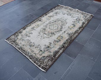 Turkish rug, Handmade rug, Vintage rug, Area rug, Home decor, Oriental rug, Oushak decor, Bedroom rug, Carpet, 3.9 x 6.8 ft RL8632