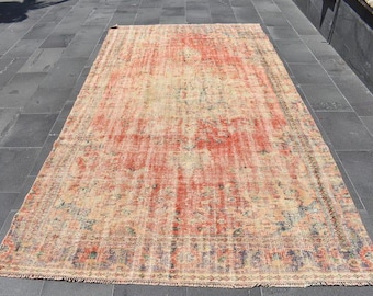 oushak rug, tribal rug, large area rug, bohemian rug, turkish rug, vintage rug Free Shipping 5.6 x 10.5  ft  handmade area rug RL9362