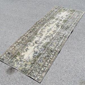 Oriental runner rug, Turkish area rug, Vintage handmade rug, Home decor, Bohemian rug, Boho rug, Hallway rug, Oushak rug 3 x 7.6 ft RLO1821
