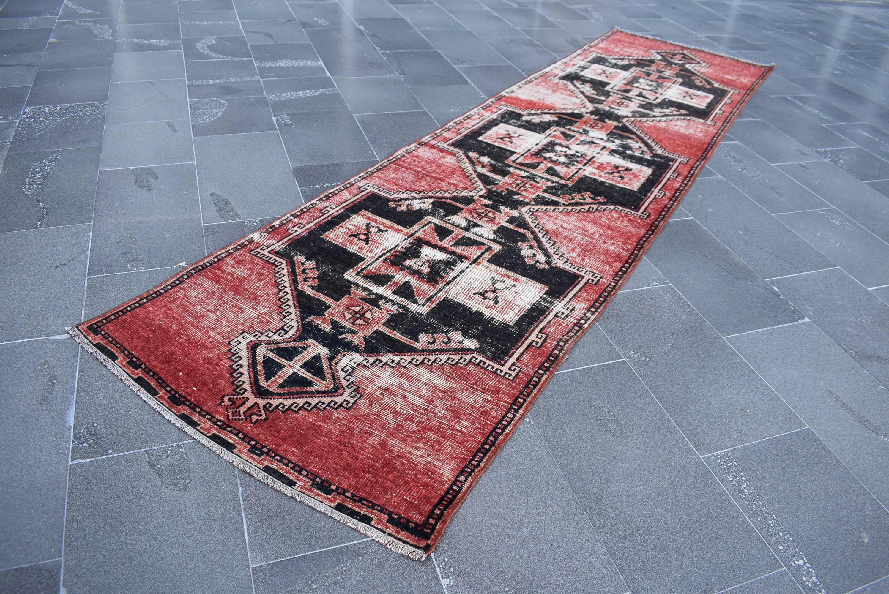 Vintage Decorative Turkish Kilim Runner 3.3 X 10.6 Ft - Etsy