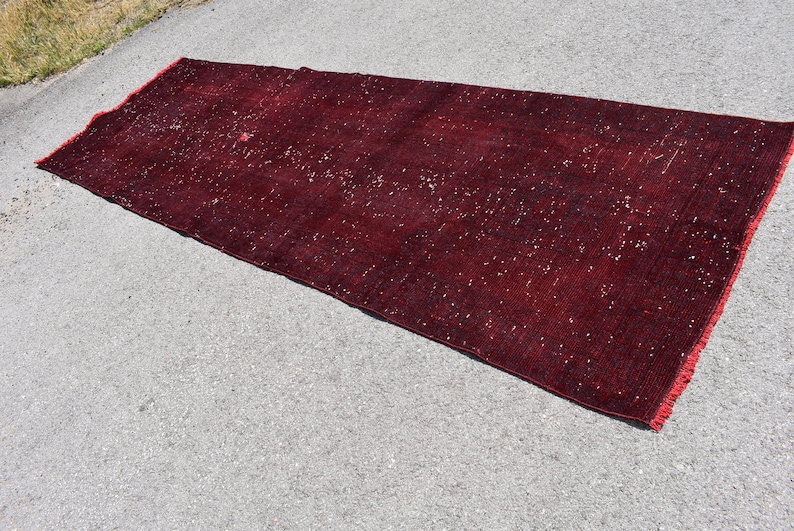 Claret Red Rug Overdyed Rug Vintage Turkish Rug Runner Rug Free