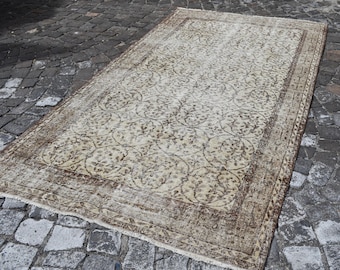 Turkish rug, Diningroom rug, Handmade rug, Vintage rug, Home decor rug, Rustic rug, Oushak rug, Tribal rug, Area rug,  5.1 x 9.1 ft RL4791