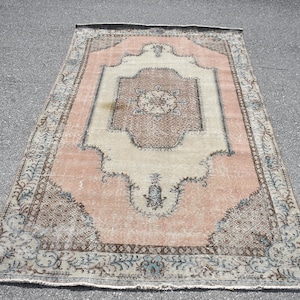 Vintage area rug, Turkish rug, Ottoman rug, Bedroom wool rug, Boho decor, Floral rug, Rustic decor rug, Handmade rug, 4.9 x 8.6 ft RL9303
