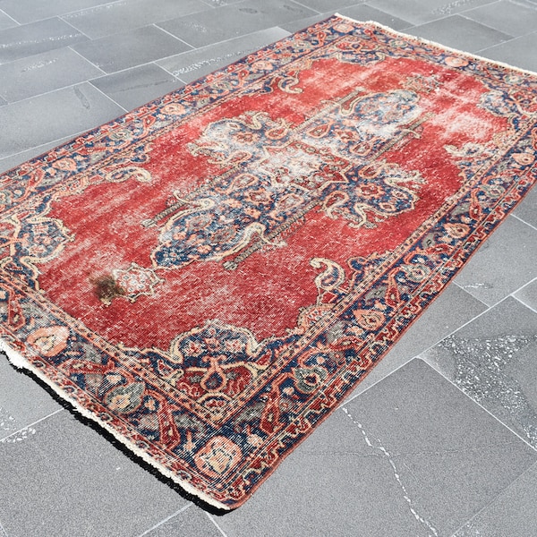 Turks kilim tapijt, vintage kilim tapijt, geborduurd kilim tapijt, gratis verzending 3,7 x 6,4 ft runner kelim tapijt, vloer kilim tapijt gebied kilim RLO0520