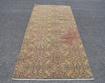 Bedroom Rug, Turkish Rug, Area Rug, Vintage Rug Free Shipping 3.6 X 8.0 Ft Bohemian Rug, Home Decor Rug, Handmade Rug Floral Rug RL3781