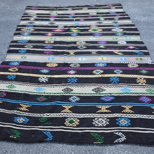 bohemian rug, handwoven kilim rug, turkish kilim  rug Free Shipping 7.1 x 11.9 ft vintage kilim rug,  large wool rug, tribal rug RL2953
