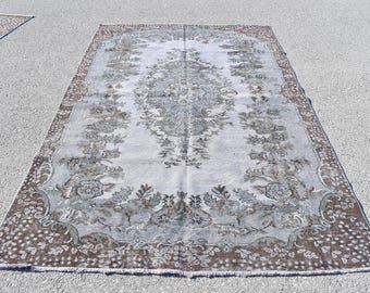 Vintage area rug, Turkish rug, Overdyed rug, Tribal rug 5.6 x 9.2 ft Natural rug, Ottoman ethnic rug, Handmade rug, Boho decor rug RL7654
