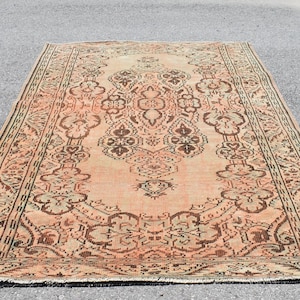 Large rug, Turkish handmade rug, Vintage wool rug, Handmade rug, Floral rug, Bohemian rug, Livingroom rug, Boho decor, 6.3 x 9.1 Ft RLO1854