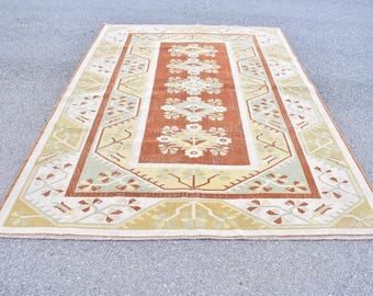 Antiek tapijt, Turks tapijt, handgemaakt tapijt, vintage tapijt, groot tapijt, neutraal tapijt, decortapijt, rustieke inrichting, kamertapijt, 6,6 x 9,4 ft RLO1669