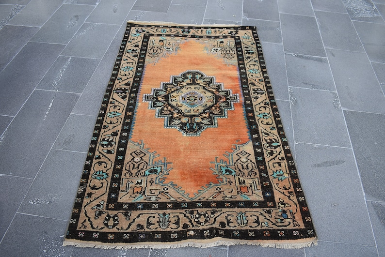 Bohemian rug, Vintage large rug, Turkish rug, Livingroom rug, 3.2 x 5.6 ft, Anatolian rug, Decorative rug, Wool rug, Kitchen rug, RLO1149 image 3