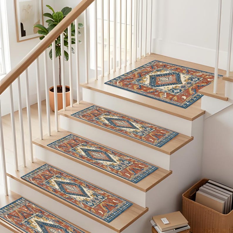 Merida Stair Rug Stair Tread Step Rug, Wooden Cover Protector, Bunk Stair Mat, Turkish ...