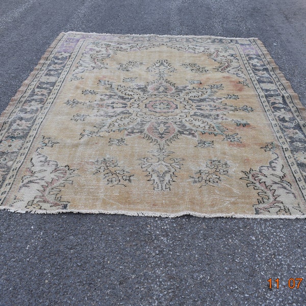 anatolian rug, area rug, vintage wool rug, floor rug Free Shipping 7.2 x 8.4 ft turkish rug, ethnic rug, oushak rug, home decor rug, RL423