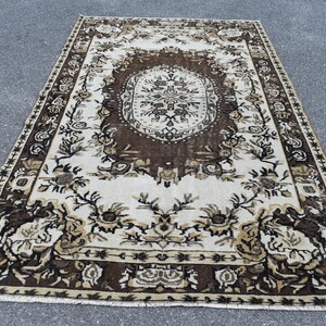 Free Shipping boho decor rug, orange rug, ethnic rug, area rug, 5.2 x 8.9 ft handknotted floor rug, turkish rug , area rug , RL7096
