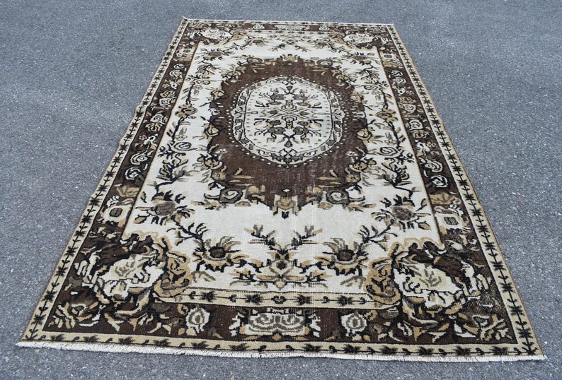 Free Shipping boho decor rug, orange rug, ethnic rug, area rug, 5.2 x 8.9 ft handknotted floor rug, turkish rug , area rug , RL7096