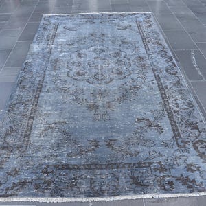 Vintage area rug, Turkish rug, Ottoman rug, Bedroom wool rug, Boho decor, Overdyed rug, Rustic decor rug, Handmade rug, 5.2 x 9.5 ft RLO1210