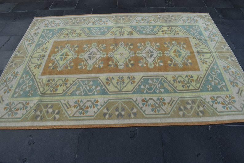 colorful turkish rug, area rug, bohemian rug, Free Shipping 5.5 x 7.8 ft turkey rug, entryway rug, boho rug , bathroom rug, RL8260 image 4