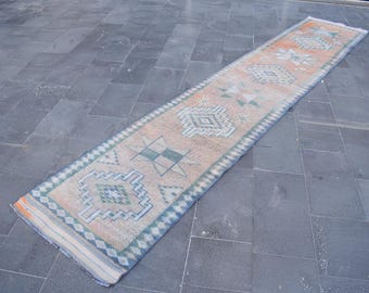 Turkish rug, Vintage rug, Corridor rug, Runner rug, Herki rug 2.6 x 13.3 ft Kitchen rug, Bohemian rug, Stair rug, Boho decor rug RL4505