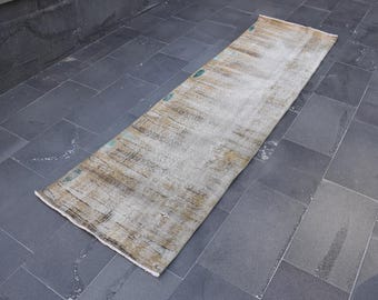 Runner rug, Turkish rug, Vintage rug, Handmade rug, Wool rug, Hallway rug, Orange entryway rug, Bohemian rug, Carpet, 2.4 X 8.3 Ft RL5631