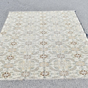 Area rug, Turkish rug, Handmade rug, Vintage rug, Bohemian rug, Oriental rug, Rustic decor rug, Bedroom rug, Tribal rug, 5.3 x 6.4 ft RL7675