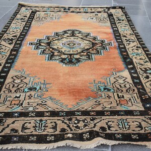 Bohemian rug, Vintage large rug, Turkish rug, Livingroom rug, 3.2 x 5.6 ft, Anatolian rug, Decorative rug, Wool rug, Kitchen rug, RLO1149 image 4