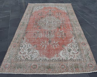 Dywan vintage, dywan turecki, dywan ręcznie robiony, duży dywan, dywan anatolijski, 5,4 x 9,9 stopy dywan orientalny, dywan boho, dywan wełniany, wystrój boho RL8367