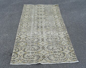 Gestreifter Teppich, türkischer Teppich, handgefertigter Teppich, Vintage Wohndekor, Orientteppich, rustikales Dekor, Schlafzimmerteppich, Küchenteppich, 100 x 200 cm RLO0449