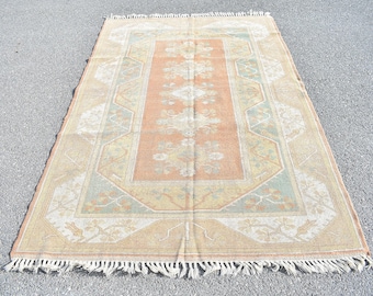 Turkish rug, Handmade rug, Vintage rug, Home decor, Floral rug, Large rug, Bedroom rug, Kitchen rug, Natural wool rug, 5.2 x 8.4 ft RLO1524