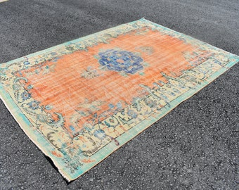 Handgeknüpfter Azteken Teppich, Vintage Teppich, Wollteppich, Anatolischer Teppich, Kelimteppich, Kelimteppich, Berber Teppich 17 x 25 cm, Anatolischer Teppich