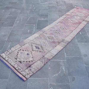 Herki runner rug, Vintage rug, Turkish rug, Hallway rug 2.5 x 10.1 ft Tribal rug, Wool rug, Boho decor rug, Stair rug, Handmade rug RL8599
